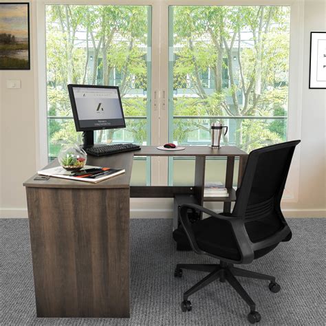 Aiden L Shaped Corner Computer Desk Table Large And Spacious For Dual