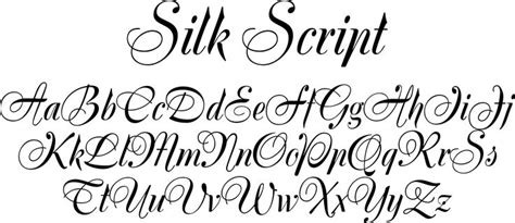 Silk Script Lettering Styles Free Handwritten Fonts Tattoo Fonts