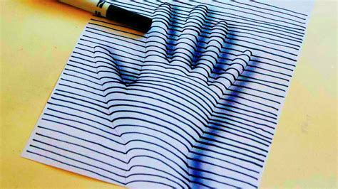 Hand Drawing On Paper 3d Trick Art Youtube