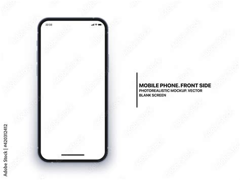 Photo Realistic Mobile Phone Iphone Vector Mockup With Blank Screen