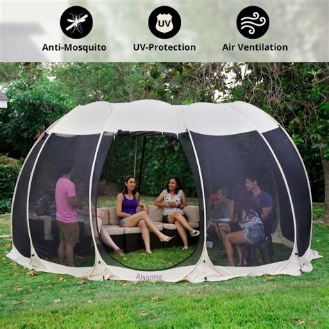 Quictent 10x10 ez pop up canopy tent with netting screen house mesh screen walls waterproof roller bag (tan). Alvantor Screen House Room Outdoor Camping Tent Canopy ...