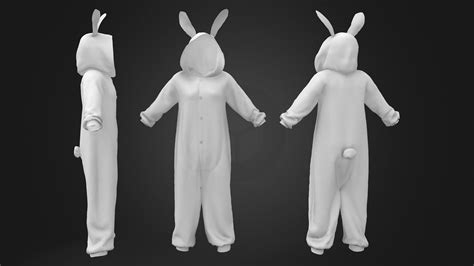 3d Model Mens Rabbit Costume Vr Ar Low Poly Cgtrader