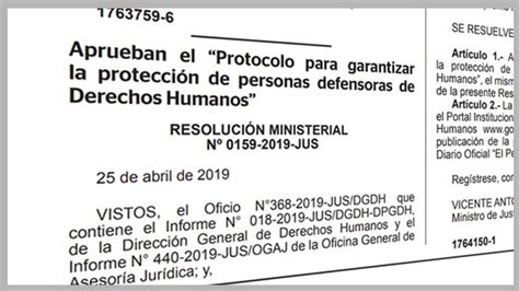 Minjusdh Aprueba Protocolo Para Garantizar La Protección De Personas