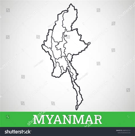 Simple Outline Map Of Myanmar Vector Graphic Royalty Free Stock