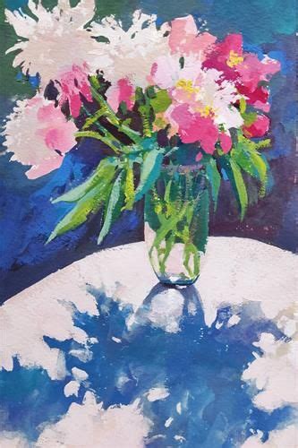 Daily Paintworks Pink Peonies In The Sun Original Fine Art For