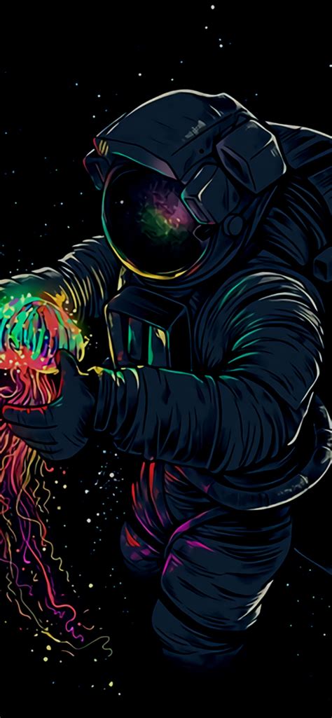 Download this premium vector about astronout eating in space, and discover more than 12 million professional graphic resources on freepik. 1242x2688 Astronaut With Jellyfish Iphone XS MAX Wallpaper ...