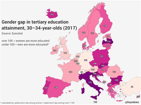 Gender Gap In Higher Education Attainment In Europe Vivid Maps