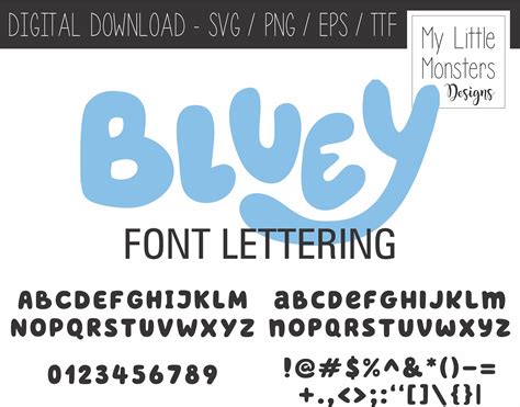 Bluey Inspired Font Actual Font File And Cut Svg Files Etsy Singapore