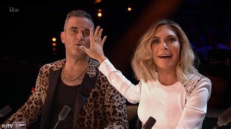 the x factor robbie williams and wife ayda field lock horns daily mail online
