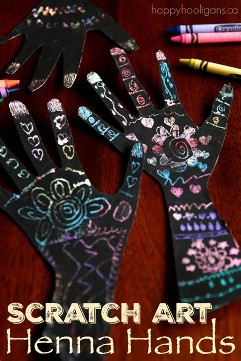 Scratch Art Henna Handprint Craft A Gorgeous Handprint Art Activity