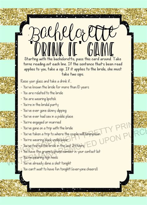 Bachelorette Party Games Printable Customize And Print