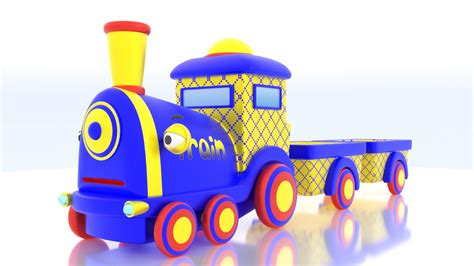3d Cute Cartoon Toy Train Model Turbosquid 1499433