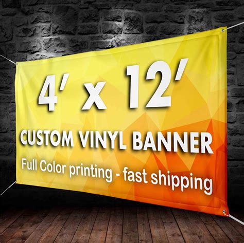 4x12 Custom Banners Vinyl Banner Printing 13oz Full Etsy