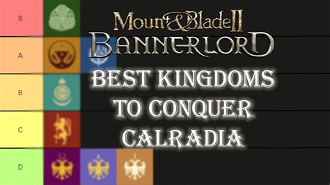 Bannerlord Kingdoms Tier List For Conquering Calradia YouTube