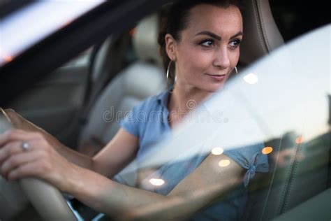 Pretty Young Woman Driving A Car Stock Image Image Of Concept Lease