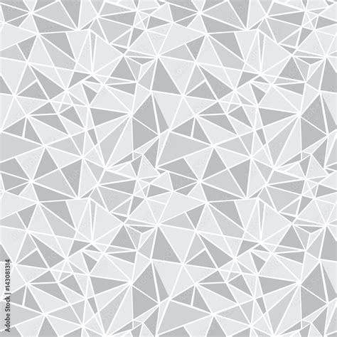 Vector Silver Grey Geometric Mosaic Triangles Repeat Seamless Pattern