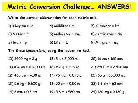 Ppt Metric Conversions Ladder Method Powerpoint Presentation Id1424756