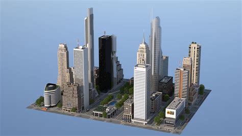 3d Model Skyscraper City Vr Ar Low Poly Cgtrader