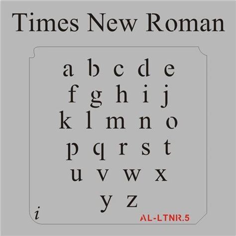 Al Ltnr Times New Roman Alphabet Stencil Lowercase