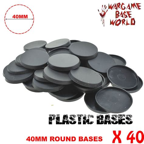 40pcs X 40mm Plastic Round Bases For Miniatures And Wargames Model