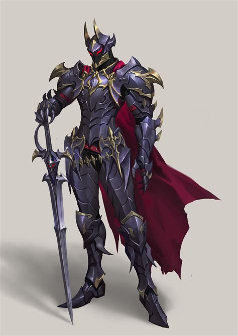Artstation Dark Knight Yi Zhang Dragon Armor Dark Fantasy Art