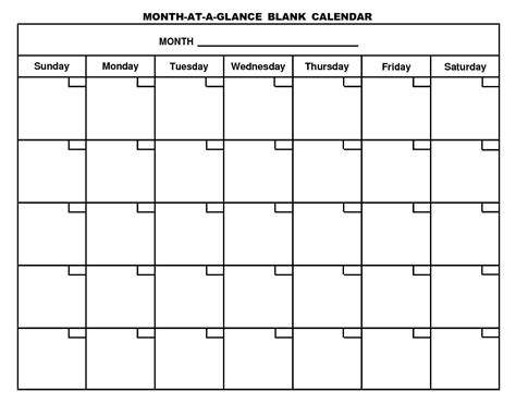 Blank Calendar Pages Monthly Calendar Template Blank Monthly Calendar