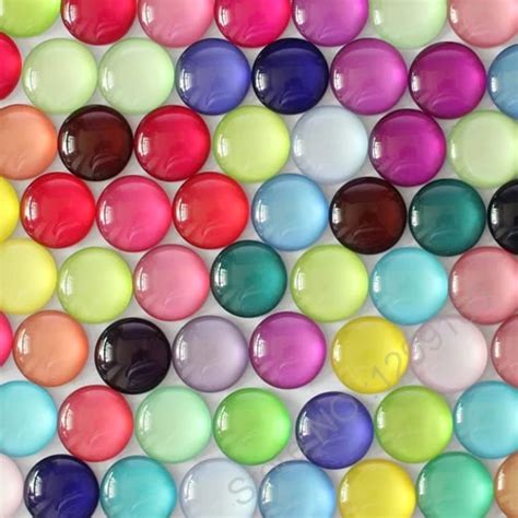8 10 14 16 18 20 25 30mm Random Mixed Colorful Round Pattern Glass Cabochon Flatback Photo Dome