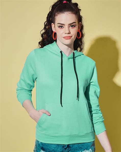 Buy Womens Green Hooded Sweatshirt For Women Green Online At Bewakoof
