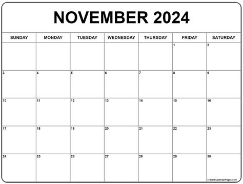 Blank November 2024 Calendar Printable Free Nan Lauren