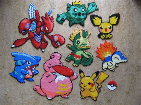 The Pokemon Characters Are All Made Up Of Pixeles And Plastic Beads Including Pikachu Broccoli