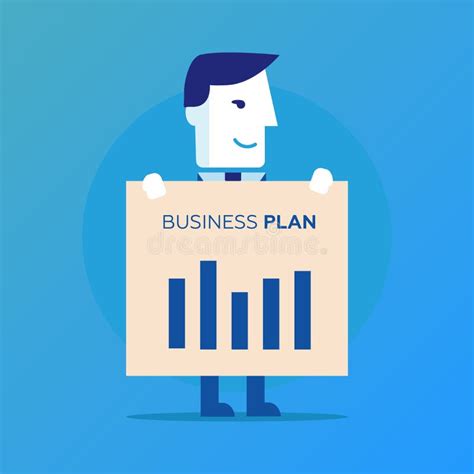 Businessman Illustration Of Business Plan A Man In A Suit Shows A