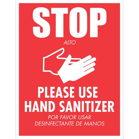 Stop Please Use Hand Sanitizer Englishspanish