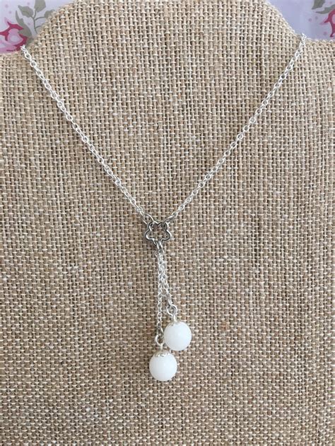 Double Drop Pearl Necklace Breastmilk Jewelry Pearl Necklace Pearls