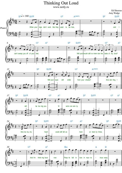 Will your eyes still smile from your cheeks. Calaméo - Thinking Out Loud Sheet Music Ed Sheeran