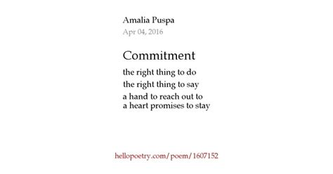 Commitment By Am Hello Poetry