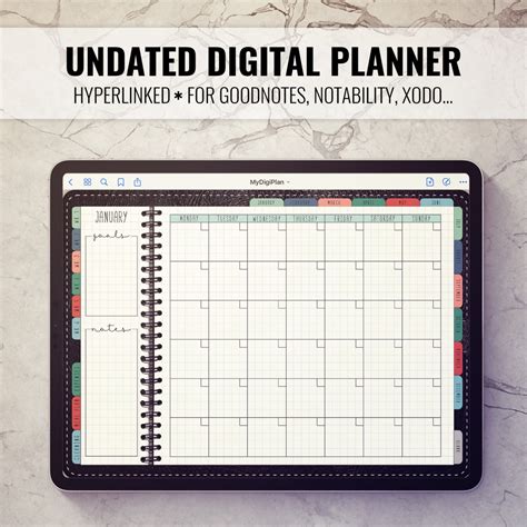 Undated Digital Planner For Goodnotes Notability Planner Digital