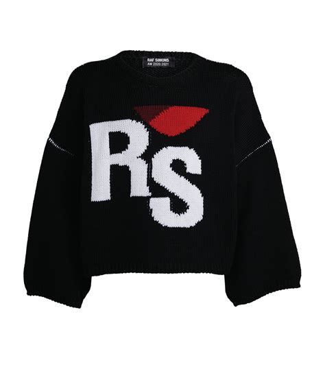 Raf Simons Black Logo Knit Sweater Harrods Uk