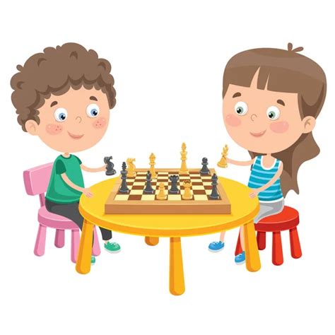 Cartoon Character Playing Chess Game Stock Vector Image By