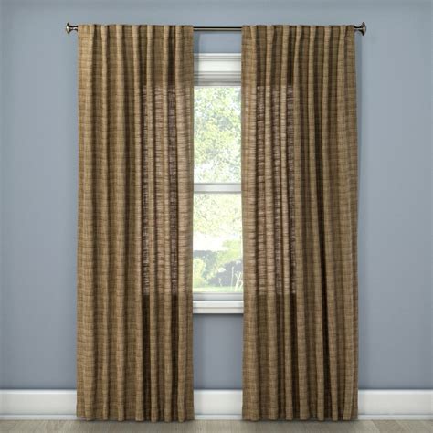 Textured Weave Back Tab Window Curtain Panel Threshold Curtains