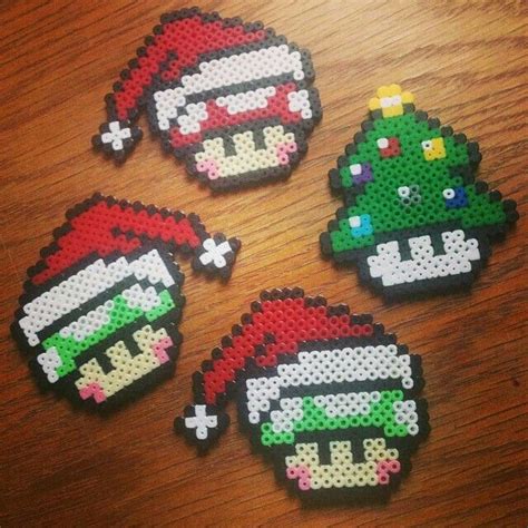 Navidad Mario Christmas Perler Beads Perler Bead Mario Perler Bead Art