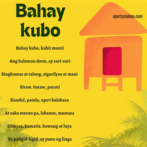Bahay Kubo Lyrics A Popular Folk Song From The Philippines Sportystation