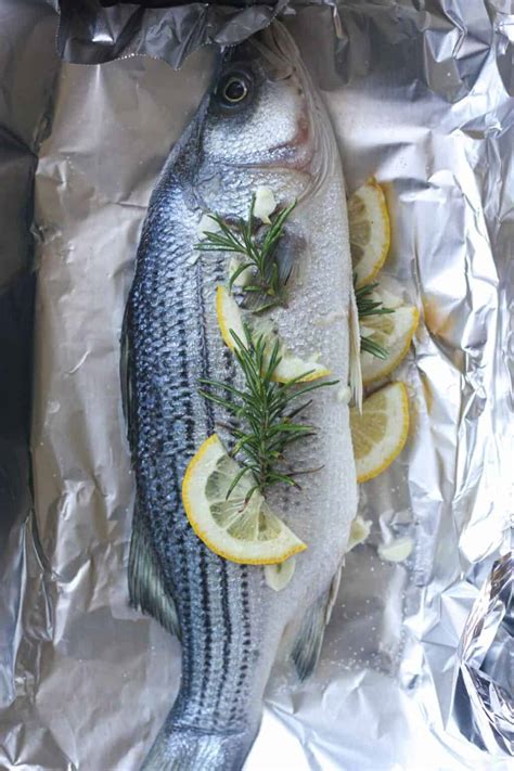 Baked Whole Striped Bass In Foil The Top Meal