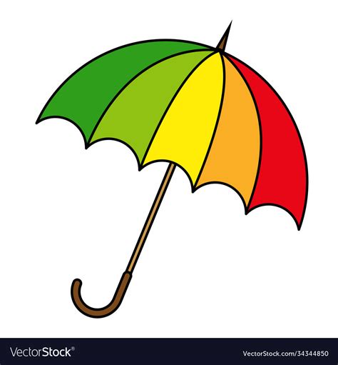 Umbrella Cartoon Parasol Clip Art Isolated On Vector Image