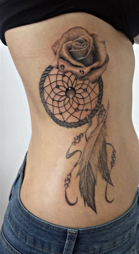 Rose Dreamcatcher Tattoo Idea Feather Tattoos Rose Tattoos Leg