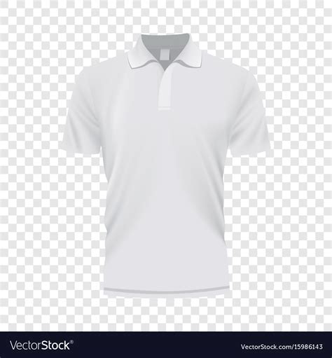 White Polo Shirt Mockup Realistic Style Royalty Free Vector