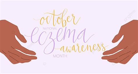 Eczema National Awareness Month October Handwritten Lettering And