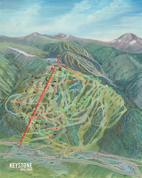 Keystone Bike Trail Map Store Ski Trail Map Art By Kevin Mastin