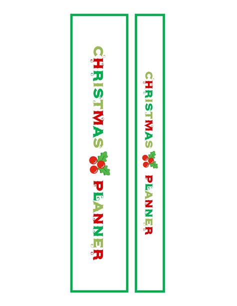 Christmas Planner Spine Green Spines For A 1″ And 2′ Binder Christmas