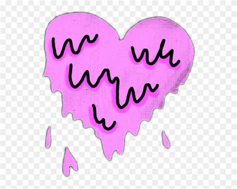 Melting Heart Cute Aesthetic Sticker Spacebxbe Png
