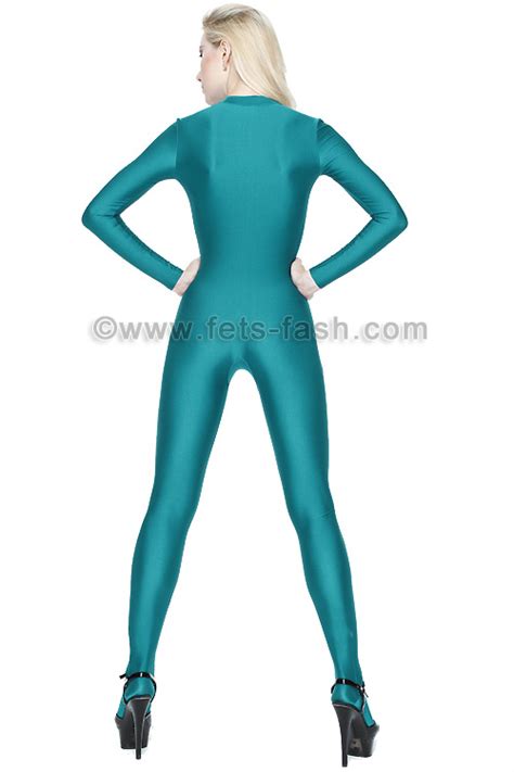 Fets Fash Catsuit Elastane Fabrics With Front Zip Fastener